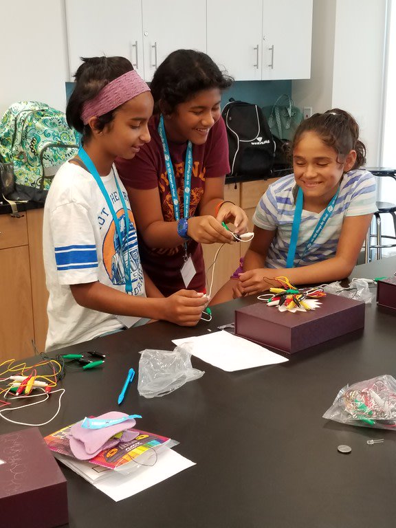 kentplaceschool's tweet photo. We're excited to have @iDTechCamps' #AlexaCafe on campus through August 17! Alexa Café is an all-girls summer camp where girls learn to code, design, and engineer in small, collaborative clusters. #kpssummerSTEM https://t.co/wZgN7rFCIo