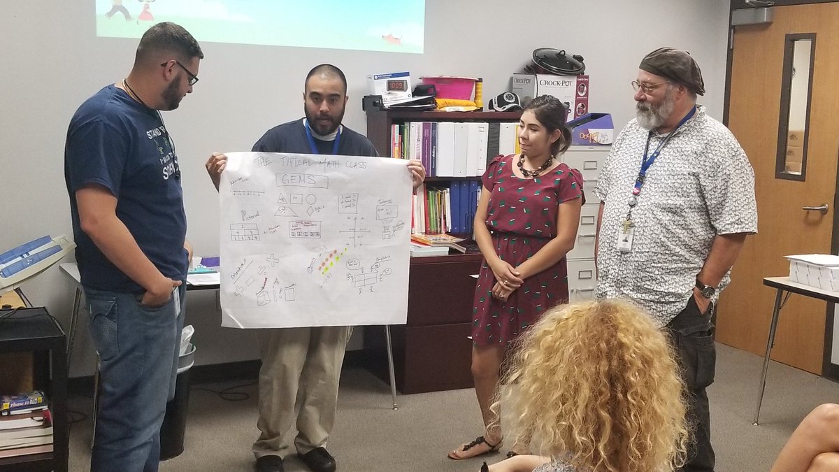 ybmath's tweet photo. Youngblood 6th grade math teachers present posters on what to expect in a math classroom! @AliefMathK6 @YgbInt https://t.co/EJge88xjyz