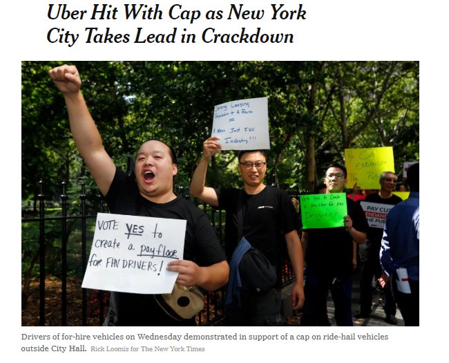 moiramack's tweet photo. “Workers and New York leaders made history today." -- Ryan Price, @drivingguild See @NYTimes pic of today's IDG city hall rally. New York City drivers fought long and hard to get to today's vote and City leaders did not disappoint, sending a clear message to Uber and Lyft today. https://t.co/a16lJHU8yf