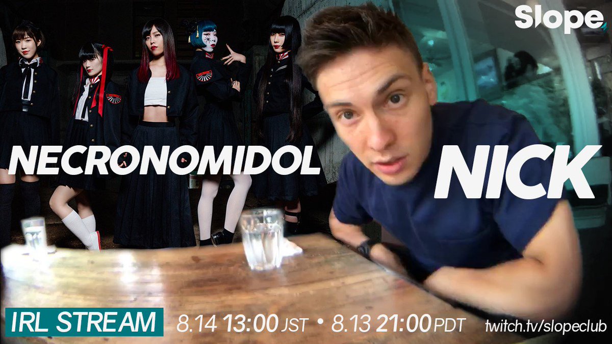 SlopeClub's tweet photo. Mark your calendars! Next week August 13th at 9:00pm PDT our friend @TIMEBOMBGEININ will be livestreaming with @NECRONOMIDOL on our Twitch channel! Be sure to follow us on twitch to see when we go live! Also give a follow to Nick and his twitch channel https://t.co/08xKu2PCLX https://t.co/BPFAOj84wf