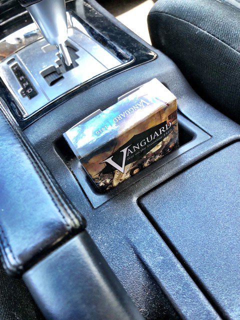 Because Vanguard 1410 is so easy to play *anywhere*, I keep a copy in my car. Does that make me a geek? 😝 #boardgames #tabletopgames #boardgamegeek #tabletopgaming #bgg