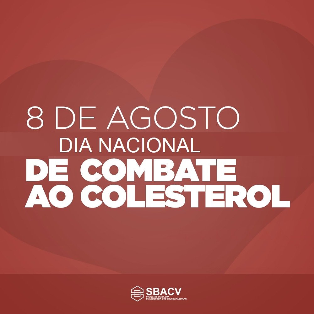 O aumento dos níveis de colesterol se constitui fator de risco para doenças cardiovasculares, como o AVC (derrame). Mantenha uma alimentação saudável e pratique atividades físicas regulares.
 #SBACV #habitossaudaveis #cuidedasuasaude