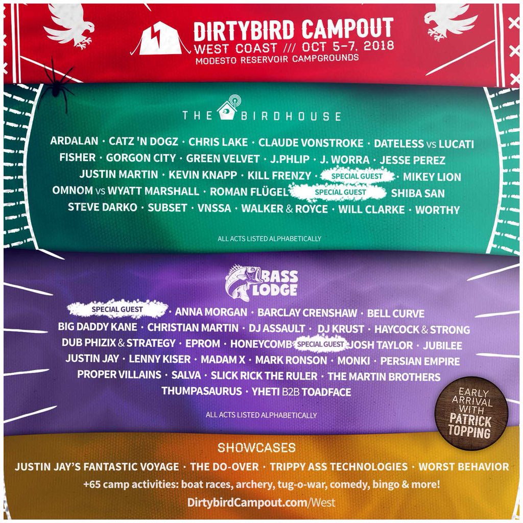 EDMManiac's tweet image. **DIRTYBIRD CAMPOUT GIVEAWAY**

⚠️ 2 FREE TICKETS ⚠️

Must follow:
@edmmaniac @dirtybird

Ends 9/24