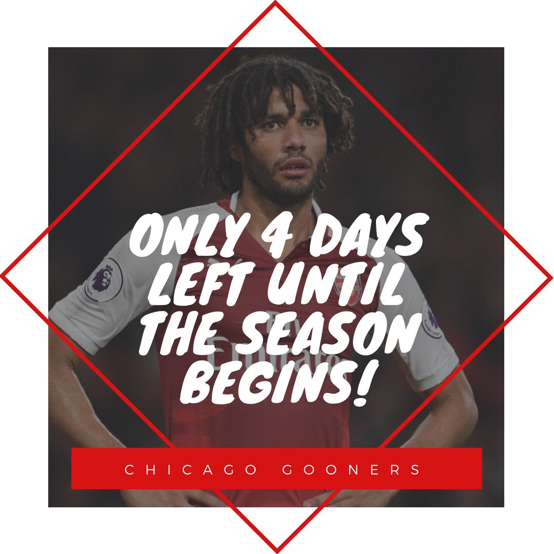 ChicagoGooners's tweet photo. Only 4 more days until weโre there! ๐ดโช๏ธ #chicagogooners #jamitinthere #afc #arsenalfc https://t.co/bYvSiP76eE