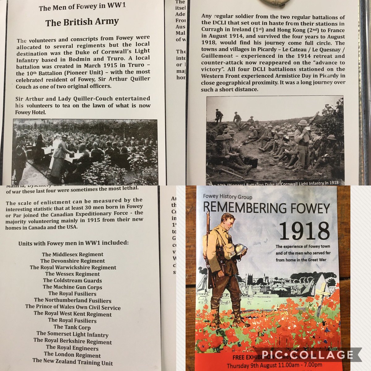 Men of #Fowey #Cornwall & the regiments they joined at new #WW1 exhibition @MiddlesexReg57 @TheKeepMuseum @ColdstreamGds @MGCOCA @RNFRBF5 @UntoldLives @DacorumHeritage @fotguildhall @FusiliersLondon @thesomersets @SomersetLInf @rbrbiscuits @London_Regt @WW100NZ @Remembered2018
