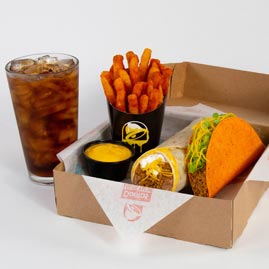 brongo_bringo's tweet photo. Someone send me definative proof the Earth is round and I will eat this Taco Bell box and whatever passes out the other end. https://t.co/PfBzrluvAG