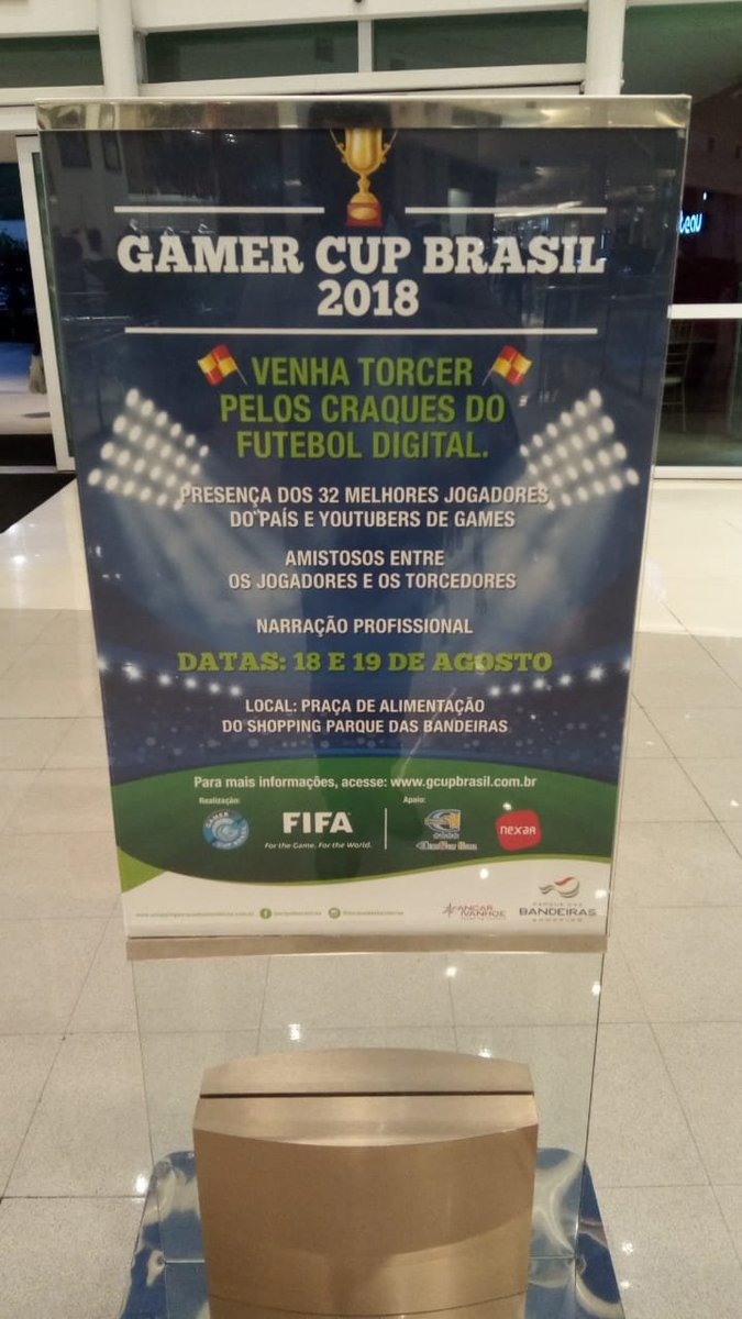 gcupbrasil's tweet photo. Falae Pessoal, blz ?
Está chegando hein. Aguardamos vocês no Palco do Parque das Bandeiras Shopping, nos dia 18 e 19 de Agosto.
#vemprobandeiras #gamercupbrasil #fifa18 #chamaosamigos https://t.co/uQscnApfyD