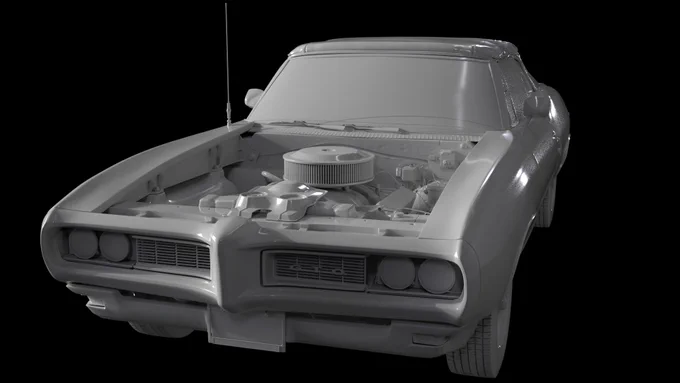 ハードサーフェースモデリング練習車のエンジンを作ってみましたー 