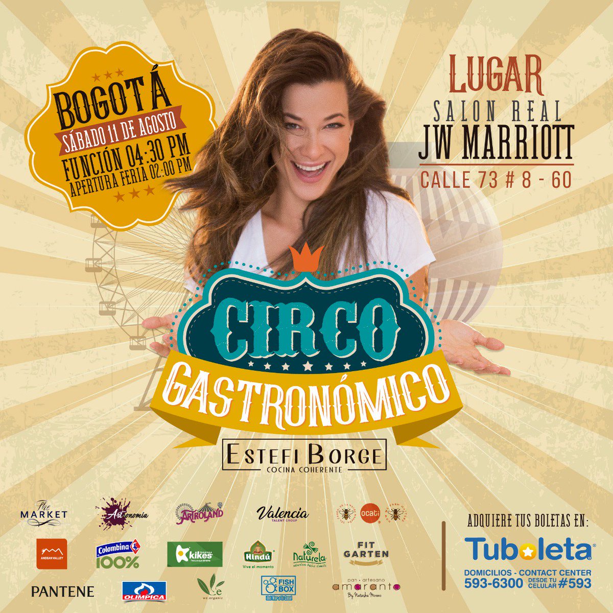 Tuboletaoficial's tweet photo. Ya viene #CircoGastronómico #CocinaCoherente #Sábado 11 de agosto en el #Bogotá enseñará la manera de cocinar sano y sabroso #COCINACONESTEFI #Estefit
COMPRA YA #Tuboleta https://t.co/NPigG9Y593 https://t.co/4ptwSPyNzQ