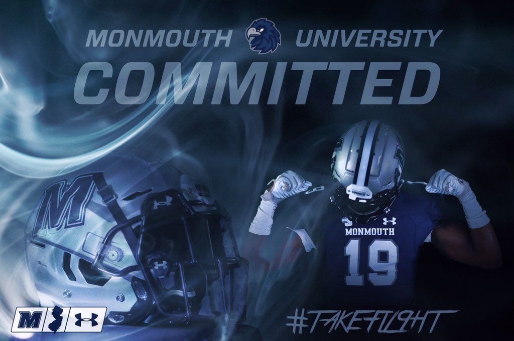 SFlem6's tweet photo. C O M M I T T E D !! Monmouth University Football ‘23 #TakeFl19ht #FlyHawks 🦅🔵⚪️ https://t.co/4CiA1lyP1I
