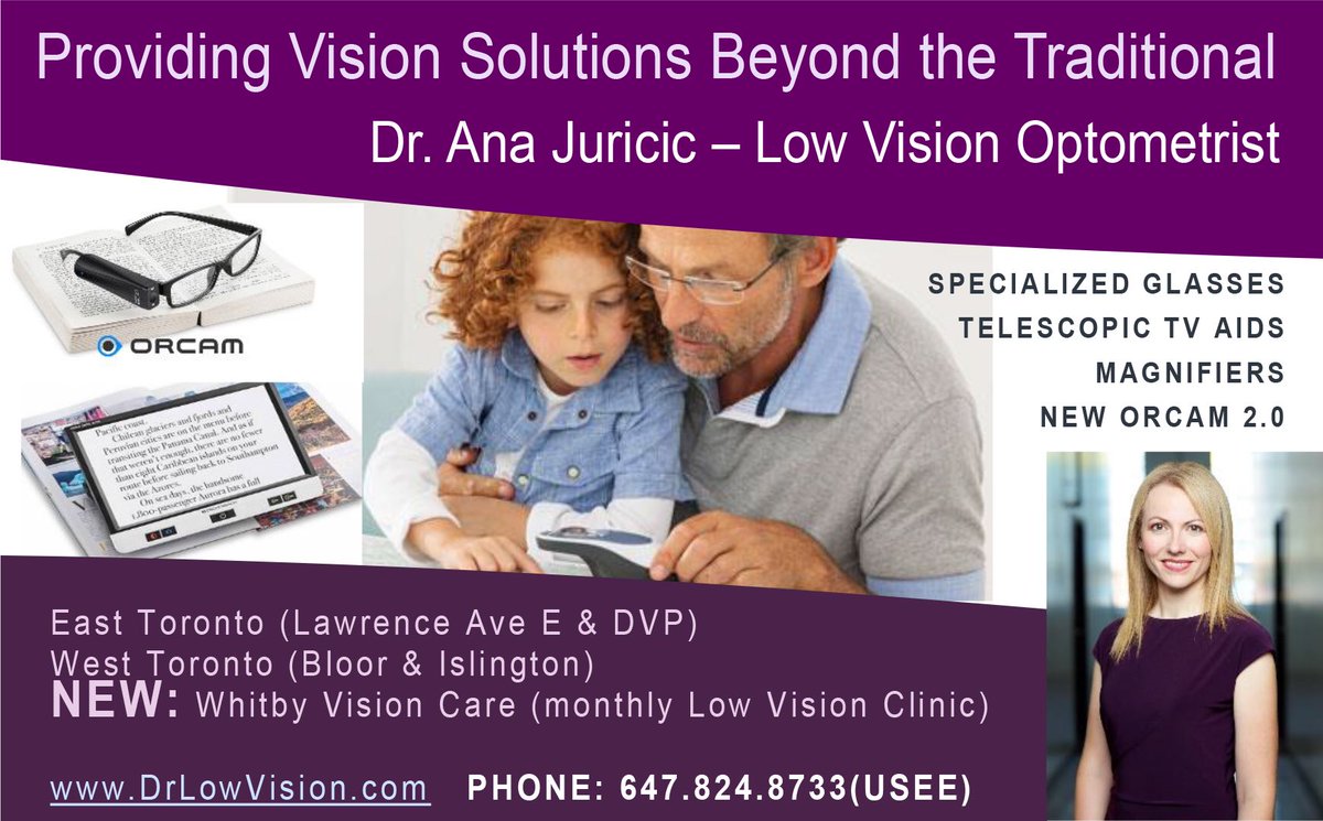 Excited to now offer my expertise in #visionsolutions for the #visuallyimpaired and #blind out of three #GTA locations.  #helpisavailable #visionloss #seeagain #maculardegeneration #stargardts #glaucoma #albinism #orcam #conedystrophy #retinitispigmentosa #nystagmus
