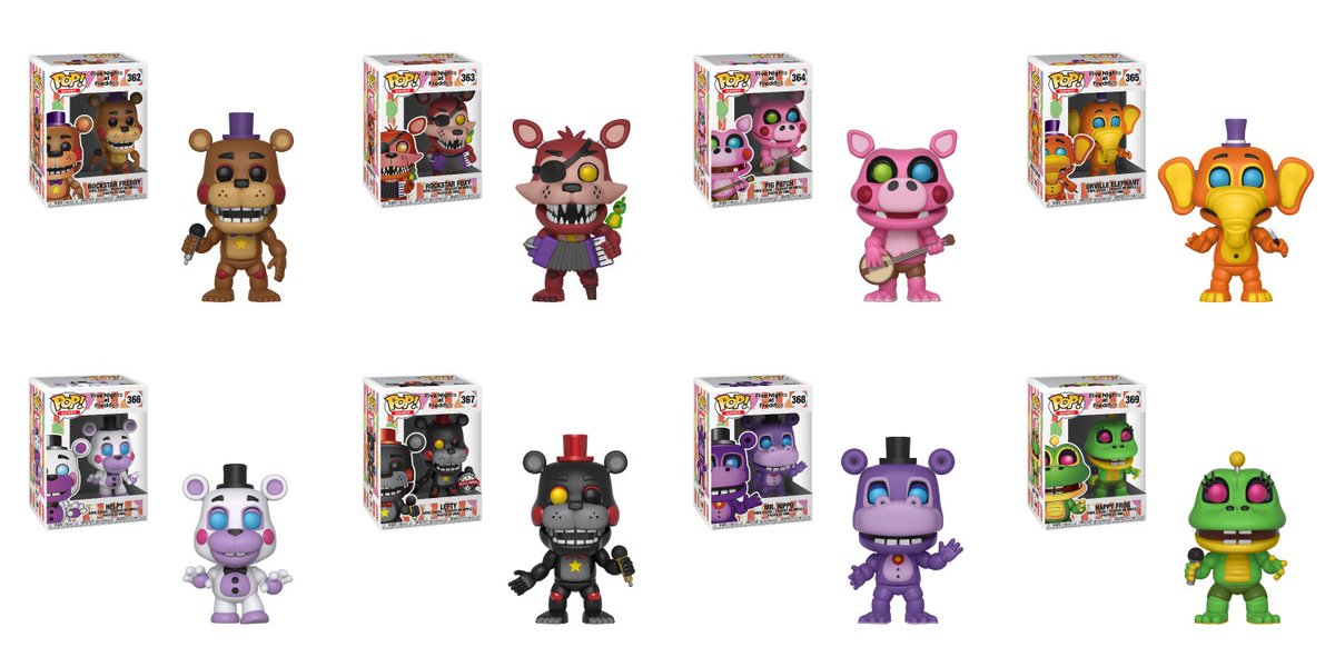 OriginalFunko's tweet image. RT &amp;amp; follow @OriginalFunko for a chance to WIN a set of Five Nights at Freddy's Pizzeria Simulator Pop!s (all 8 of them)
