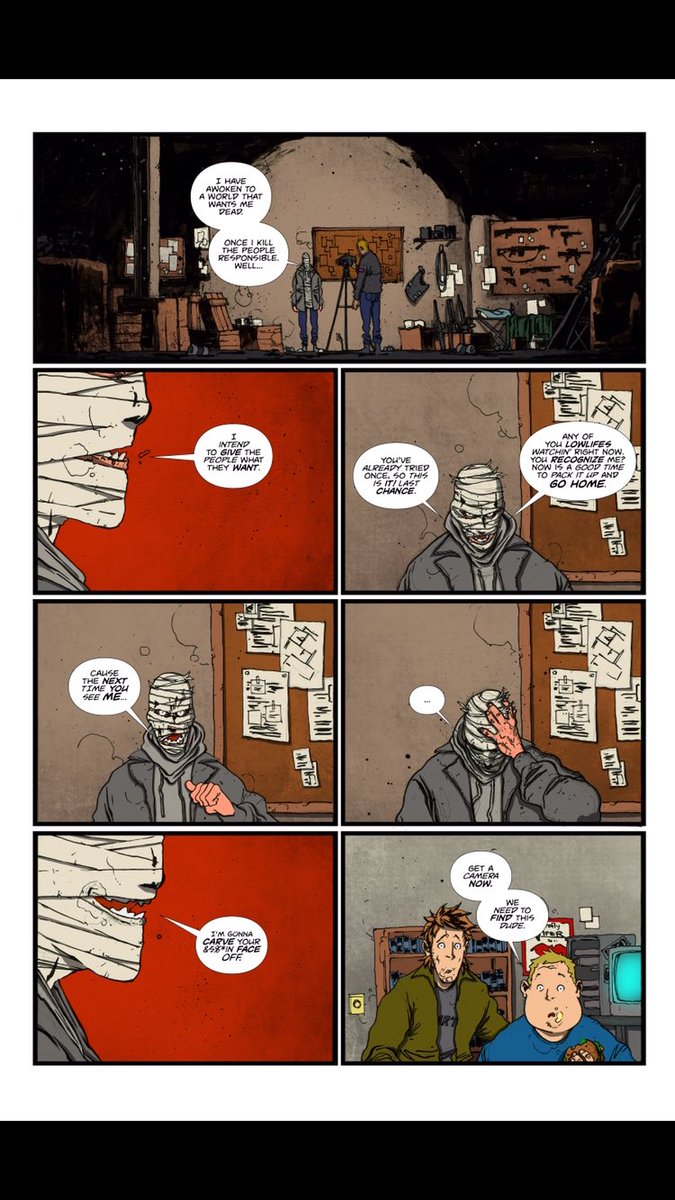 rooster_puncher's tweet photo. The first 4 pages of #cantkillcade for your viewing pleasure, it’s a weird book and these are some of the only pages in the entire arc where someone isn’t maimed or killed. https://t.co/PwRk4fuoyp