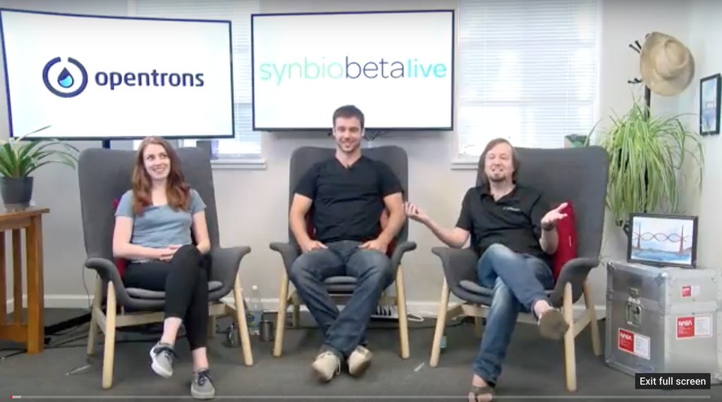 SynBioBeta's tweet photo. Check out our talk today with @OpenTrons_'s Will and Kristin on how low-cost, open-source automation promises to democratize biology and enable the lean biotech startup: https://t.co/tryXwoMevG #synbio https://t.co/PI0Dabxjx4