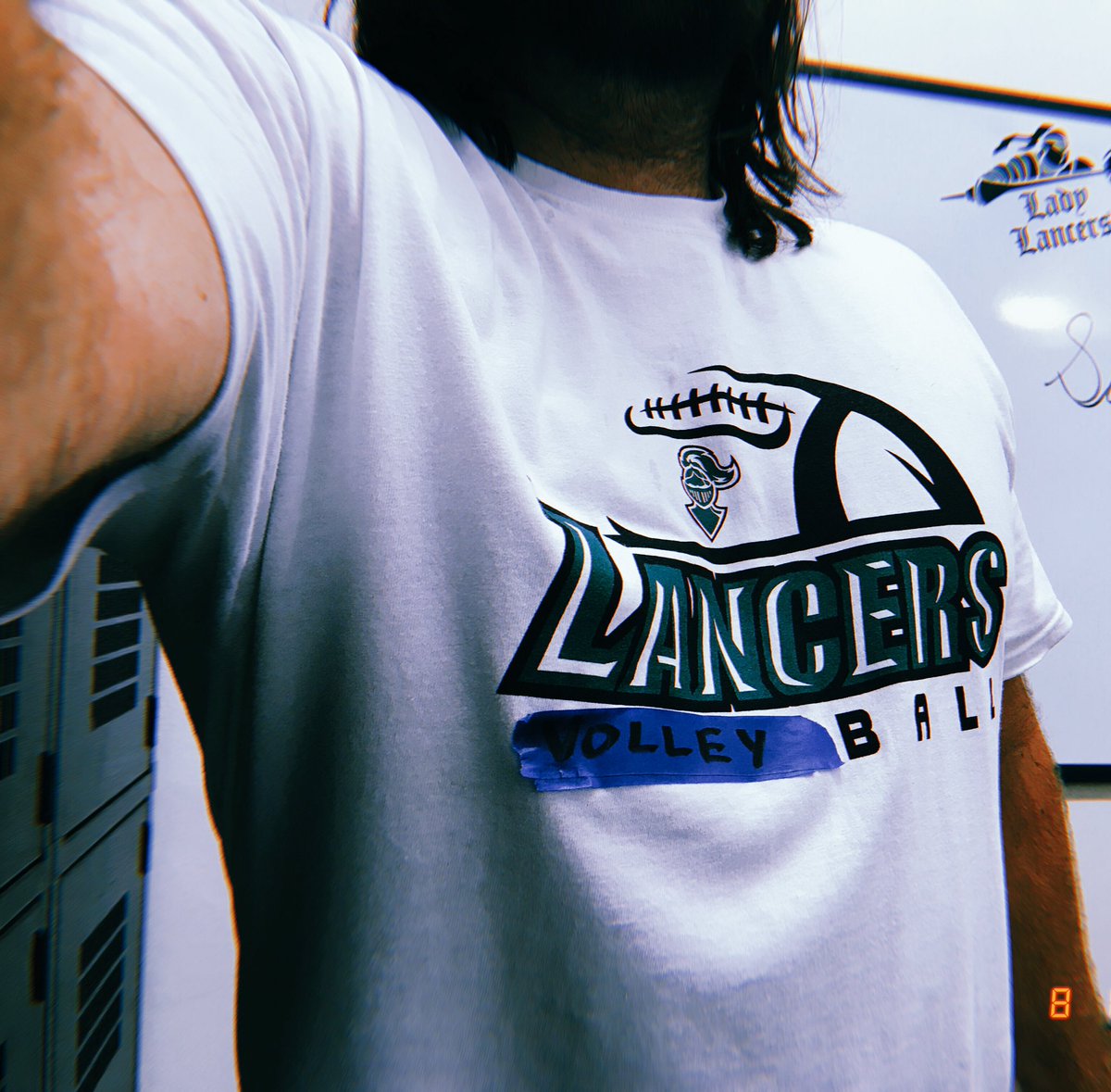 HilltopVball's tweet photo. Thanks for the awesome new shirt @CoachWestling ! Go Lancer Football! https://t.co/qAGJLjzhmR