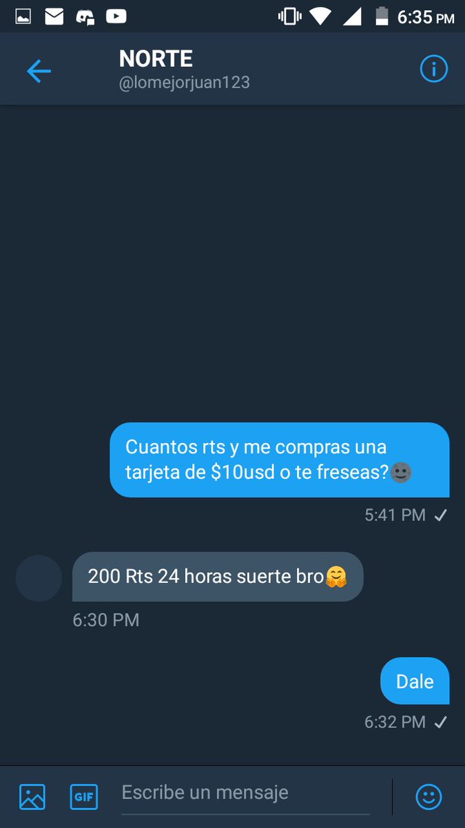 Rt para que @lomejorjuan123 me compre una tarjeta :'v voten paro❤😕