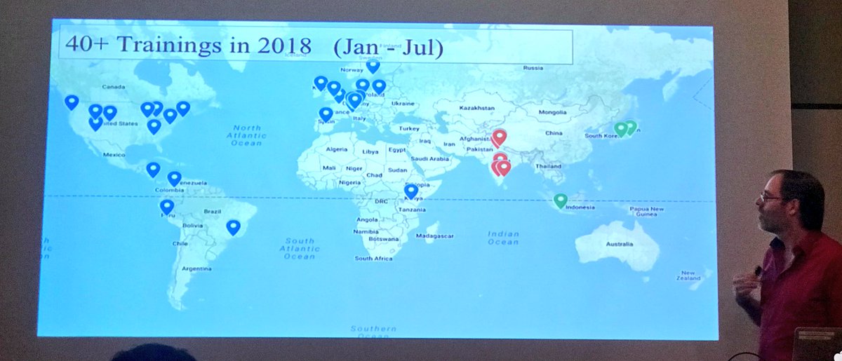 katefickas's tweet photo. #GoogleEarthEngine co-founder and #LST member Noel Gorelick gets around! Over 40 @googleearth training sessions around the world this year 🌍💻. He came directly to Colorado from a training session for @SilvaCarbon in #Brazil 🇧🇷. “I’m tired” #LandsatScience https://t.co/Os3IJhF5hA