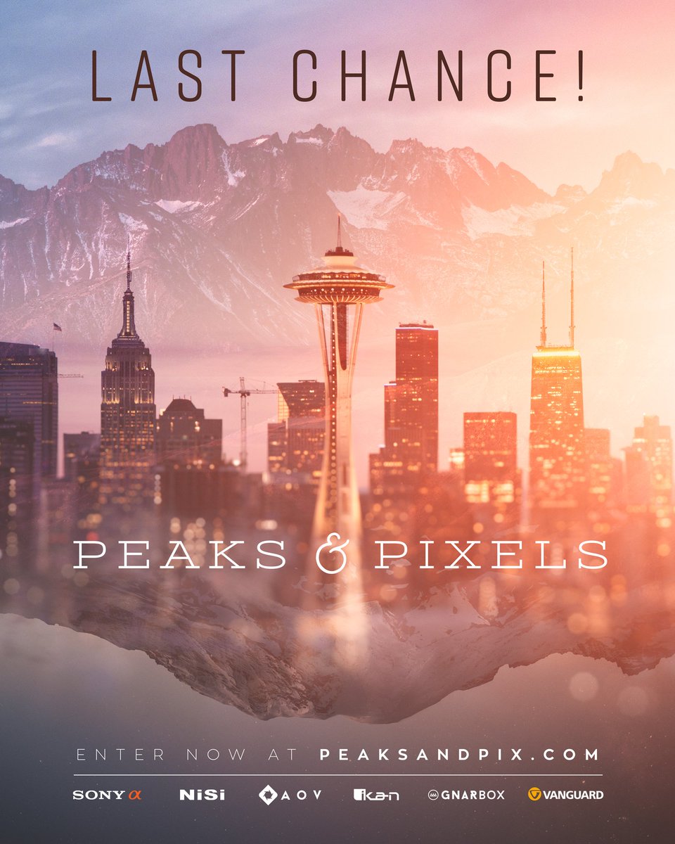 LAST CHANCE to enter the giveaway! The sun may soon be setting on our fun, but there's still time to win $1K in airfare and $7K in gear! Prizes include: SONY a7R II + Gnarbox + NiSi Filters + Ikan cage &amp; Stratus gimble + VEO2 tripod &amp; bag + Adorama $$$ -> peaksandpix.com