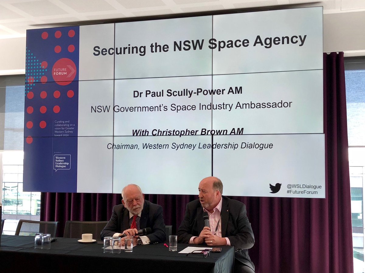 With ⁦<a href="/WSLDialogue/">Western Sydney Leadership Dialogue</a>⁩ hearing from Dr Paul Scully Power about Space 2.0’s low orbit nano satellites and the mesh network they will provide to earth. Exciting times...if you like being connected (and monitored)! Also discussion on how@to land Aust’s new space agency in West S