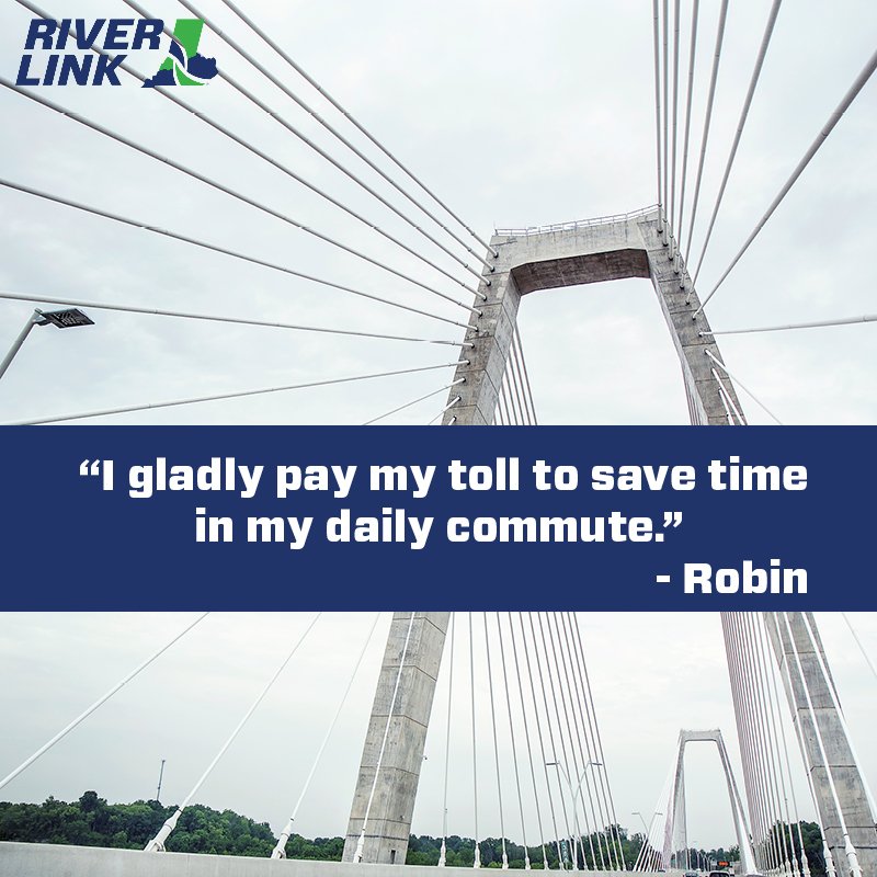 riverlinktolls's tweet image. With a #RiverLink prepaid account and transponder, drivers save time and money when they cross one of the tolled bridges connecting Louisville and Southern Indiana.