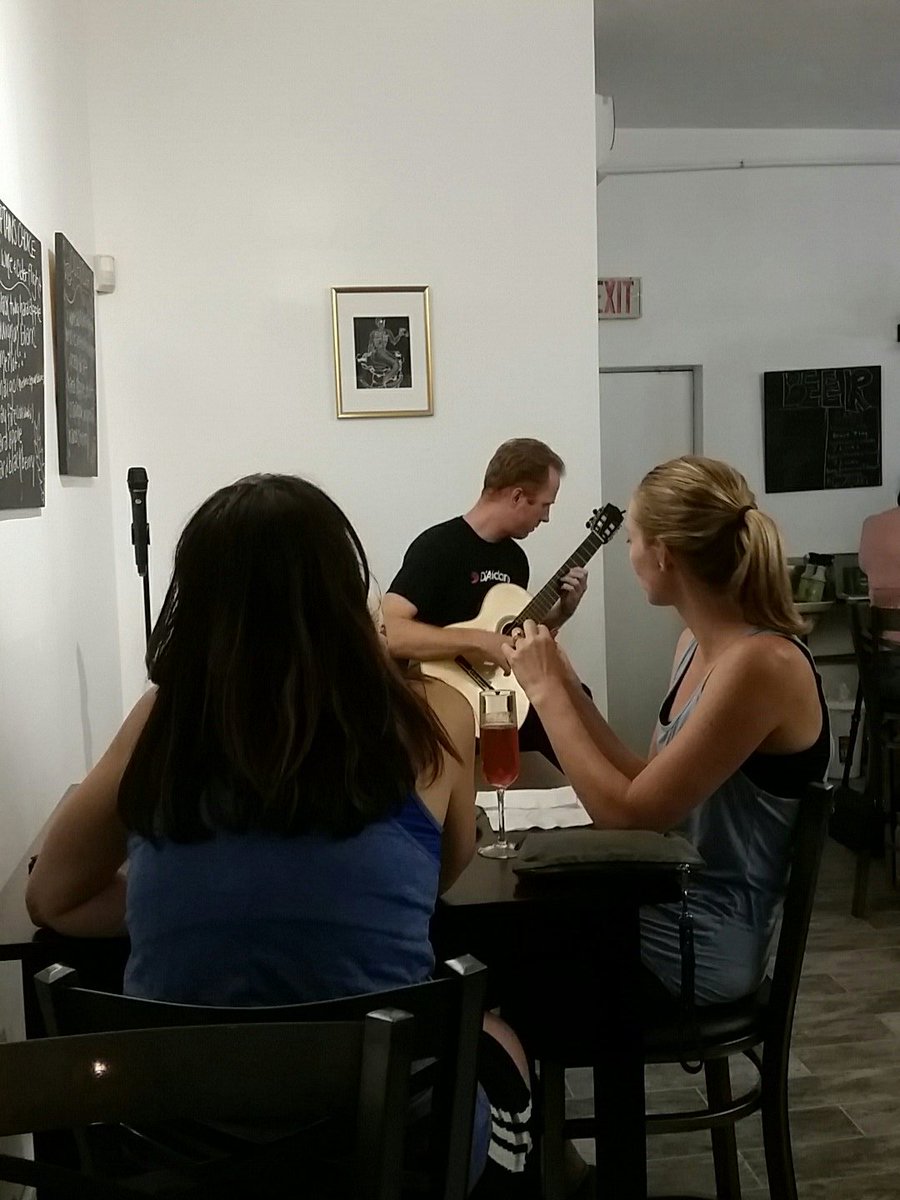 Drinking a Summer Rain and enjoying the music at the Open Mic at <a href="/GreatShoals/">Great Shoals Winery</a> in <a href="/TakomaParkMD/">TakomaParkMD</a> !