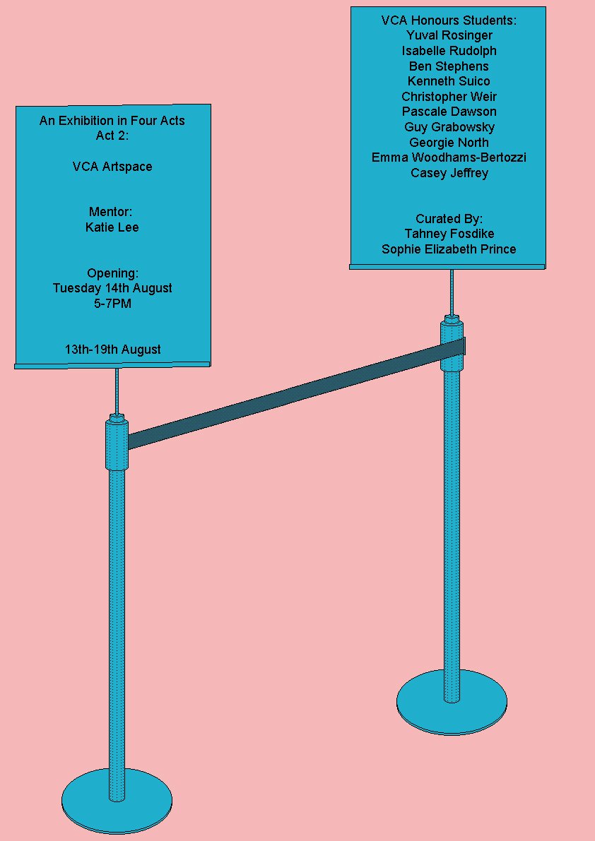 acp_projects's tweet image. It&apos;s already time for the opening of Act 2 as part of &apos;An Exhibition in 4 Acts&apos; curated by @SCC_Unimelb Art Curatorship students Tahney Fosdike and Sophie Prince of @vca_mcm Honours students. See you at VCA Artspace on Tuesday 14th August, 5-7pm...