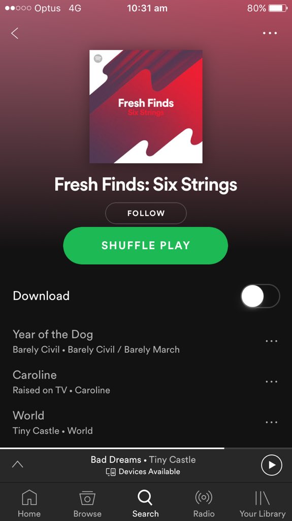 TinyCastleBand's tweet photo. Thanks for the love @SpotifyAU !!!! And thanks to everyone who's supported this single so far! @gyrostream #brisbane #newmusic #ausmusic #tinycastle #playlist @MagooApplewood https://t.co/hgjJ2hPbJK