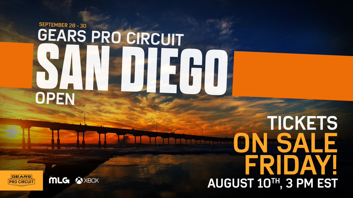 ANNOUNCING : Gears Pro Circuit <a href="/MLG/">MLG</a> San Diego Open team and spectator passes go on sale THIS FRIDAY at 12 PM PT/3PM ET/7PM GMT! Details to come 🔥👀