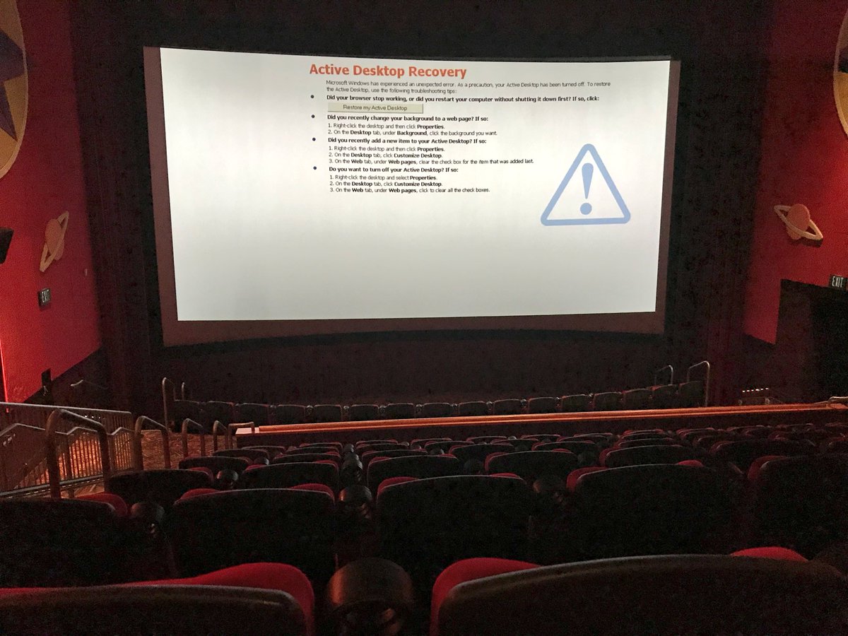 Mission Impossible: Fallout crashed and dumped to the desktop. After 15 minutes, everyone has left the theatre but me. Windows ruins everything.