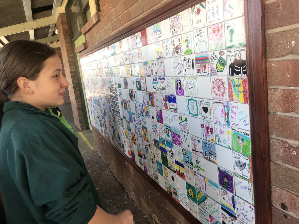 40th Anniversary tiled mural. Each tile has been decorated by past and current teachers and students.