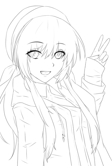 今回、線画にに緩急つけてみました
どうでしょうか……? 