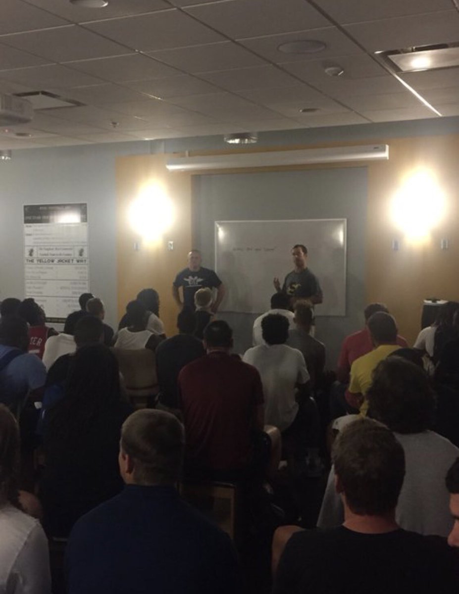 Ojeda4America's tweet photo. What an honor it was tonight for me to have the opportunity to address the WVSU football team.  Nothing like returning home to my Alumni!  You don’t have to be the biggest or have the most funding!   You just have to be meaner! https://t.co/y8MDq6HbRU
