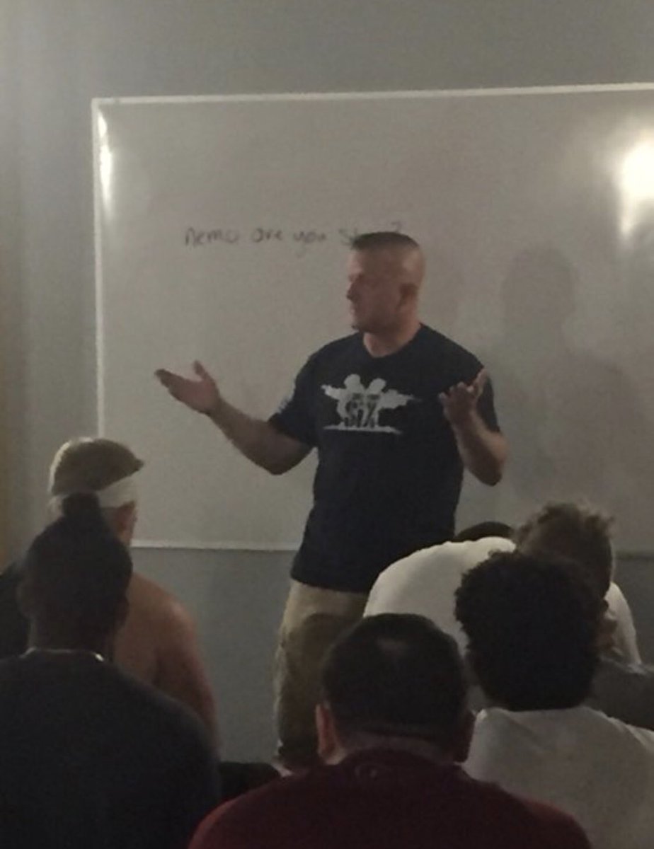 Ojeda4America's tweet photo. What an honor it was tonight for me to have the opportunity to address the WVSU football team.  Nothing like returning home to my Alumni!  You don’t have to be the biggest or have the most funding!   You just have to be meaner! https://t.co/y8MDq6HbRU