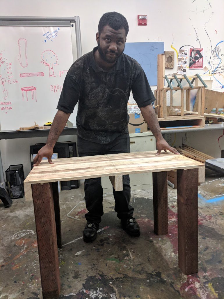 Last week at YUMAKERS - a makerspace at youth uprising youth center. Table by Shep. <a href="/YouthUpRising/">Youth UpRising</a> #selfdirectedlearning #selfdiscoveryeducation #makerspaces #healingthrumaking #empowermentthrumaking