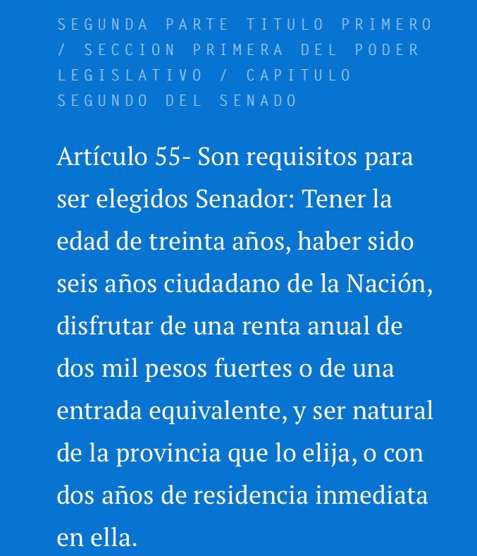 Constitucion_AR's tweet photo. ¿Cuáles son los requisitos para ser #Senador en 🇦🇷? https://t.co/S0j4egDhZb