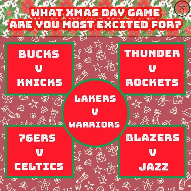 TTPNBA's tweet photo. Which #NBAChristmas game are you most excited for? https://t.co/gKE1ZEMo8g