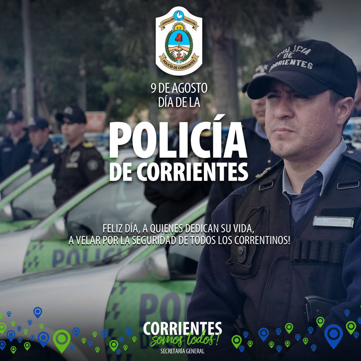 Gobierno de Corrientes on Twitter: &quot;¡Saludamos a todos los Policías en su  día! 👮‍♂️ 👮‍♀️ #CorrientesSomosTodos 👍🏼… &quot;