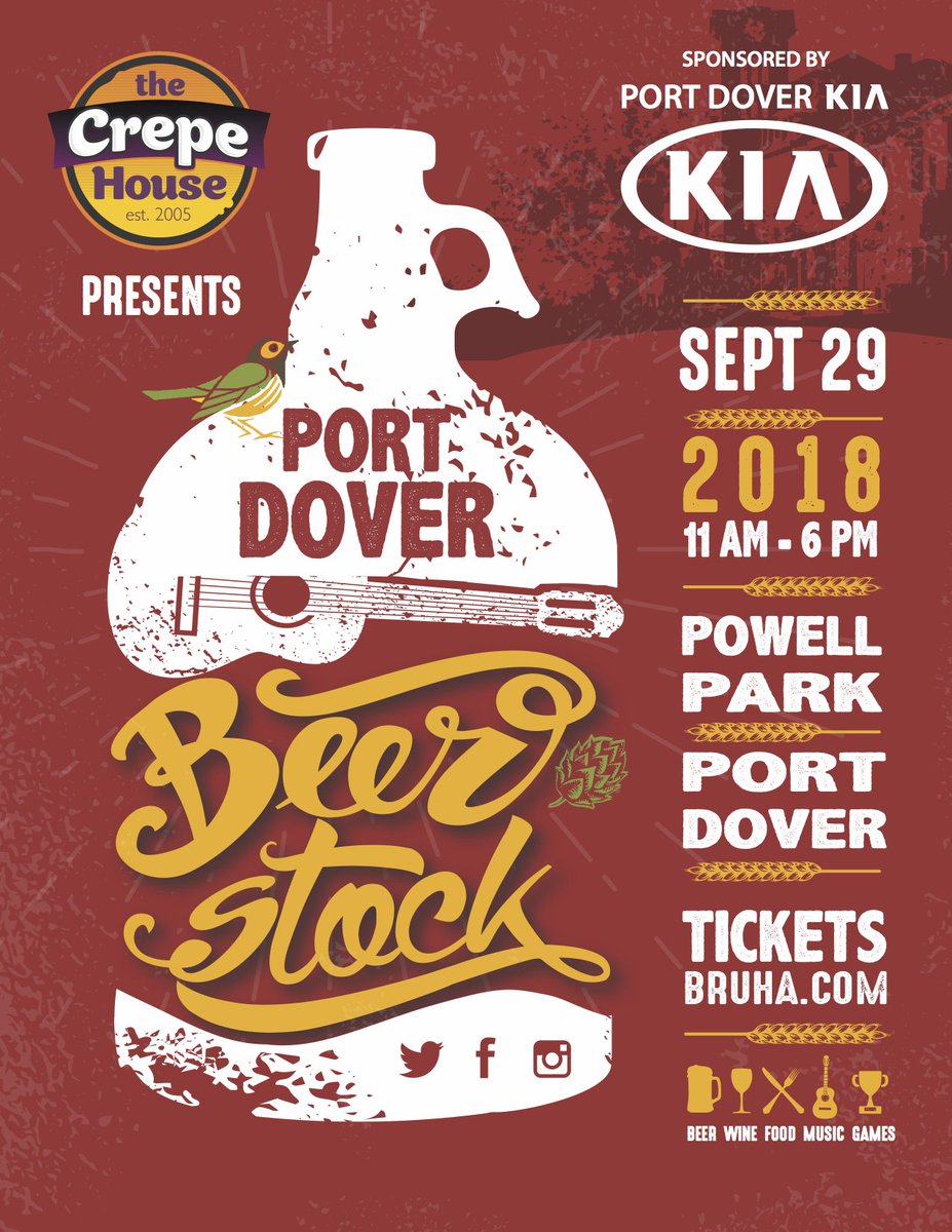 #PDBeerstock 10 different craft beer venders, 7 wineries, 2 cider houses and lots of gourmet foods to pair with your beverages.  Get your tickets at bruha.com or the Crepe House in downtown Dover.