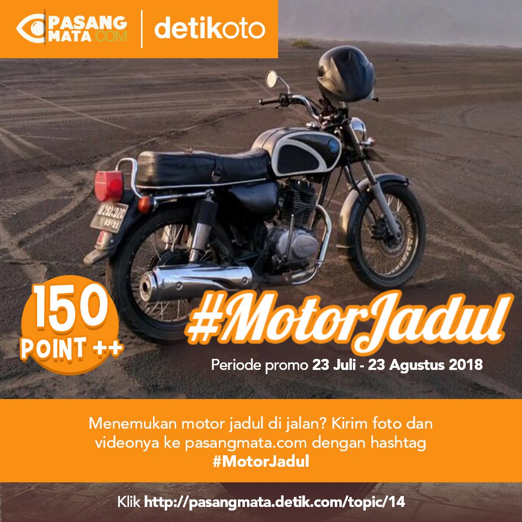 PasangMata's tweet photo. Mau poin plus-plus dari Pasangmata? Caranya gampang banget, cukup kirim kontribusi foto/video #MotorJadul yang ada di jalan ke https://t.co/yxfv7GD6uL. Kontribusimu bisa muncul di DetikOto juga loh! https://t.co/AD3DWccrEn https://t.co/fDhlrTBTvs