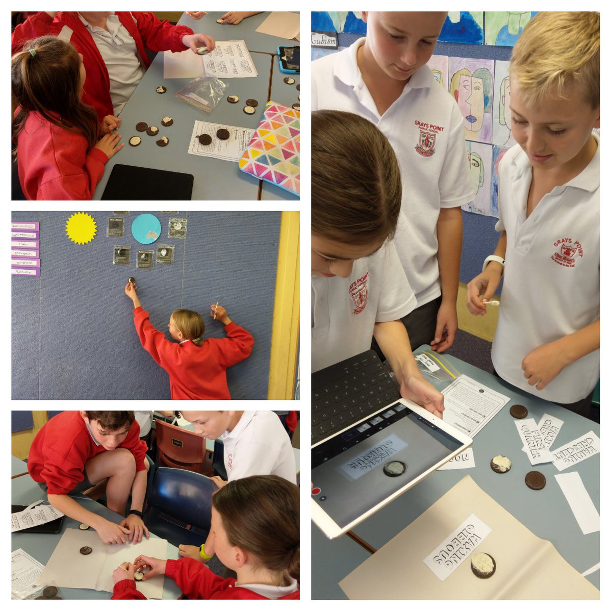 antos_twitt's tweet photo. STEM - using Stop Motion Studio and Oreos to demonstrate the phases of the moon. #SouthernHemisphere #GraysPointPS year5 #science #tech #probSolving https://t.co/c4ZvOCS0Bw