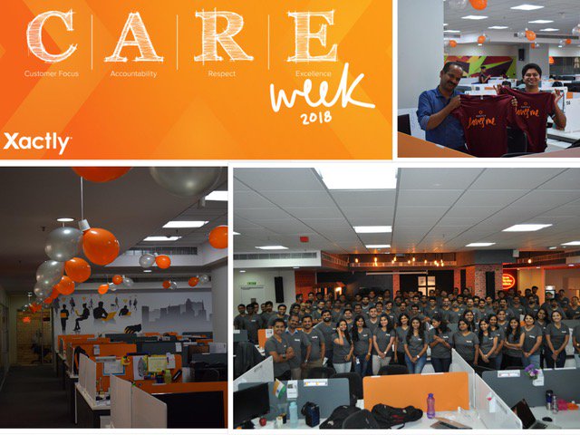 XactlyOne's tweet photo. Check out our Bangalore India office! They kicked off #Xactly's global week of giving with a bang! #Xactly #XactlyLovesMe #XactlyOneFoundation https://t.co/19f6vaCozb