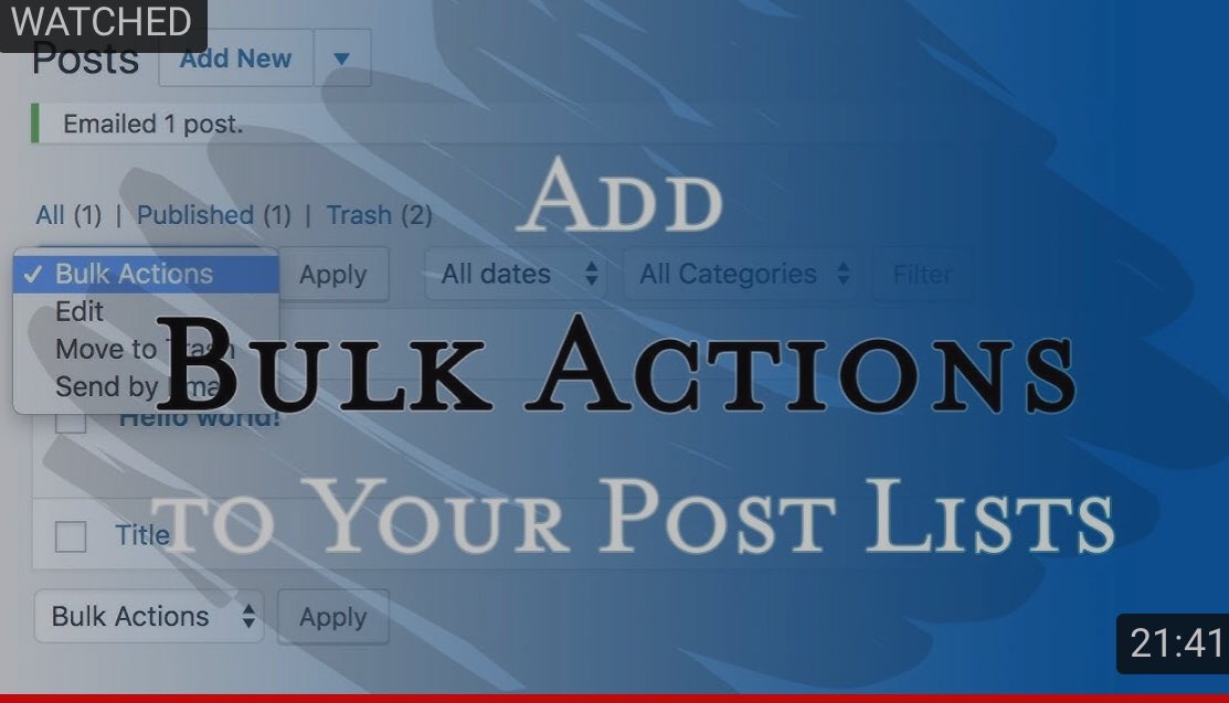 donini's tweet photo. Building Custom Bulk Actions in WordPress Post Lists. https://t.co/3SJgnEL2Ah #wordpress #coffeepress #customcode #hook #bulkaction https://t.co/vX1ablSs8n