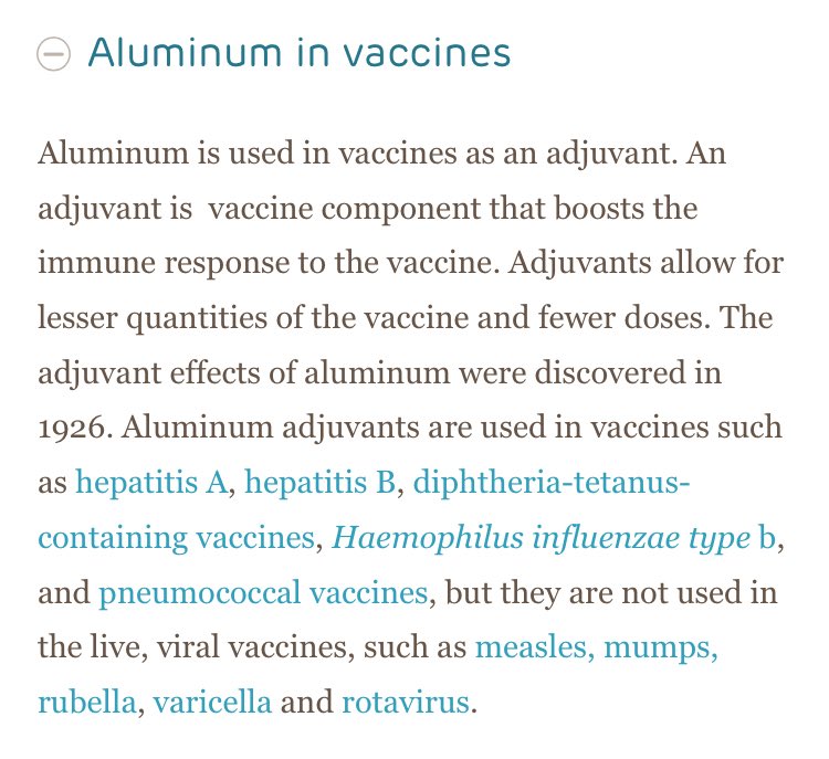 Vaccine Ingredients Chart