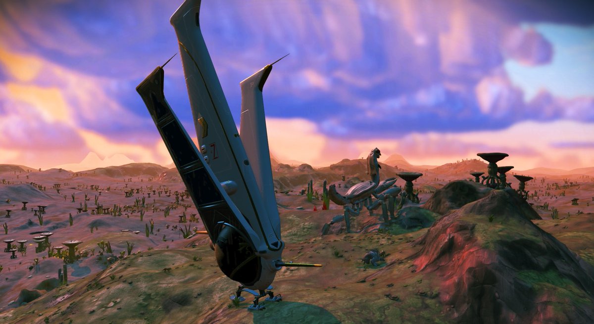 Got LUCKY in No Man Sky and got my first exotic ship!

Also made a new giant friend!