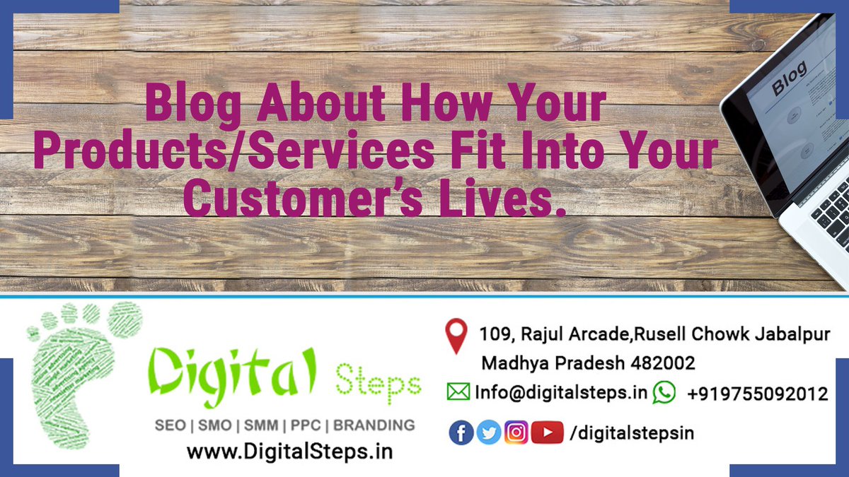 digitalstepsin's tweet image. "*Blog about how your products/services fit into your customer’s lives.*"

Get best tips for social media and SEO visit at : digitalsteps.in

#DigitalSteps  #DigitalMarketingIndia #digitalmarketingagency #SEOCompany  #SEO  #SEOAgency #SEOTips