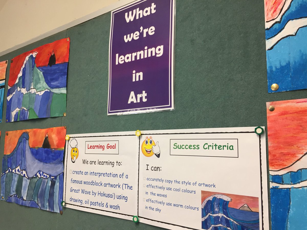 Ss <a href="/ThomasAcresPS/">ThomasAcresPS</a> are becoming more familiar with Formative Assessment as we endeavour to embed LG/SC into everyday practises. Here, the class created the learning goal and success criteria statements based on their understanding of task requirements in Art <a href="/seanp68/">Sean Pope</a> <a href="/CFlamos/">Catherine Flamos</a>