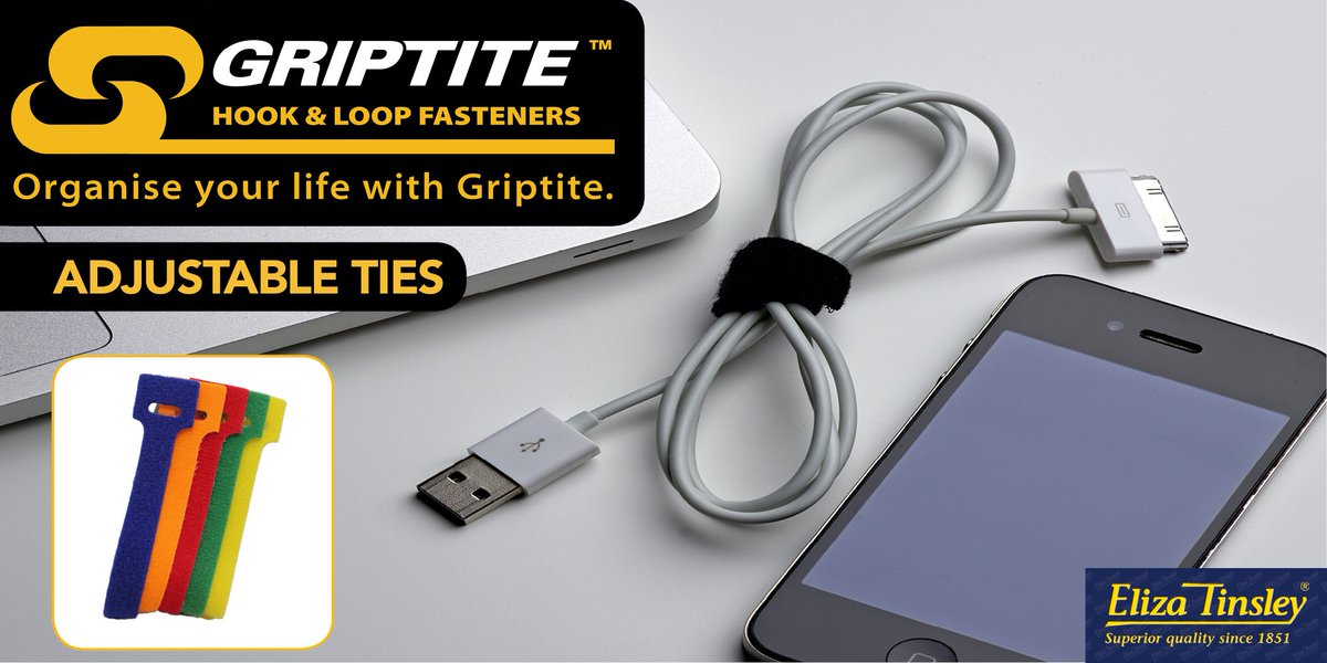 ElizaTinsley's tweet photo. Our #Griptite Adjustable Ties are perfect for tidying wires and cables around the #home #office or #garden 🏠👩💻🌱 https://t.co/kyhNsyD9Gr