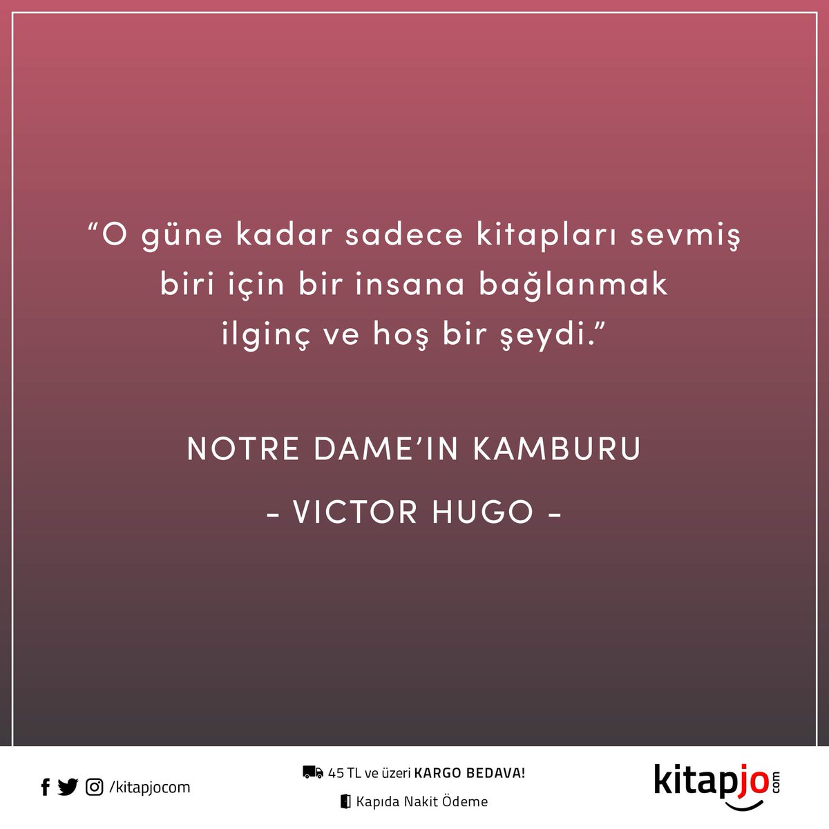 kitapjocom's tweet photo. "O güne kadar sadece kitapları sevmiş biri için bir insana bağlanmak ilginç ve hoş birşeydi." NOTRE DAME'IN KAMBURU | VICTOR HUGO
🔗 https://t.co/vvNGgXybx5
#kitapjo #notredameınkamburu #victorhugo #kitap #ucuzkitapsatınal #ucuzkitapal #ucuzkitap #kitapal https://t.co/tdE2lYLqXR