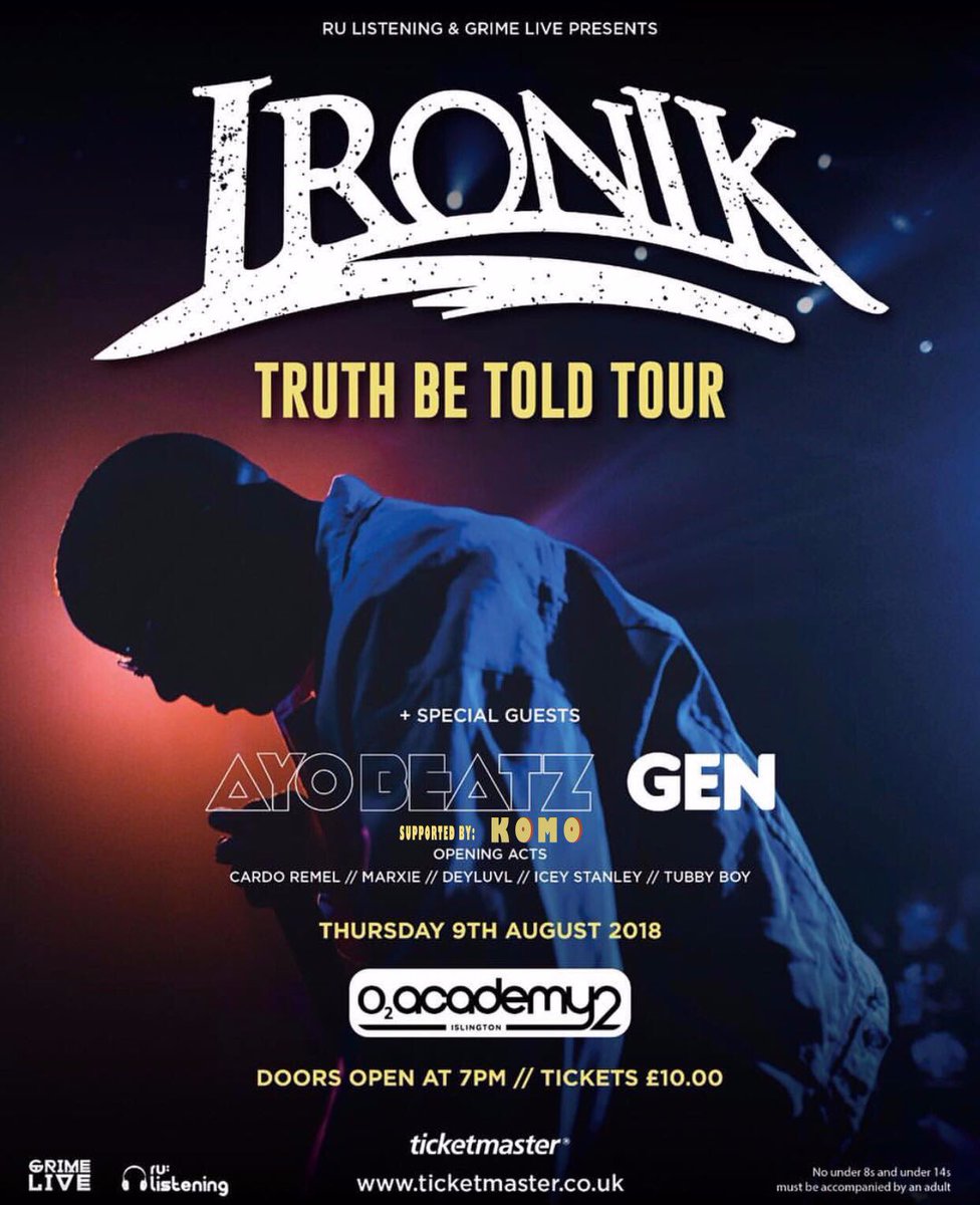TONIGHT - Turn up for <a href="/DJIronik/">DJ IRONIK</a> Truth Be Told Tour, held at @O2Islington! Lit Line-Up, Lit DJ, Lit Night Pending!