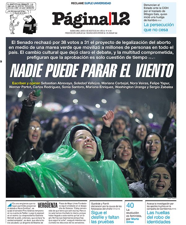 pagina12's tweet photo. Tapa | Nadie puede parar el viento
Por @SebasAbrevaya 

[https://t.co/FPw7Eb1J3j] https://t.co/tE7Qvl5TQX